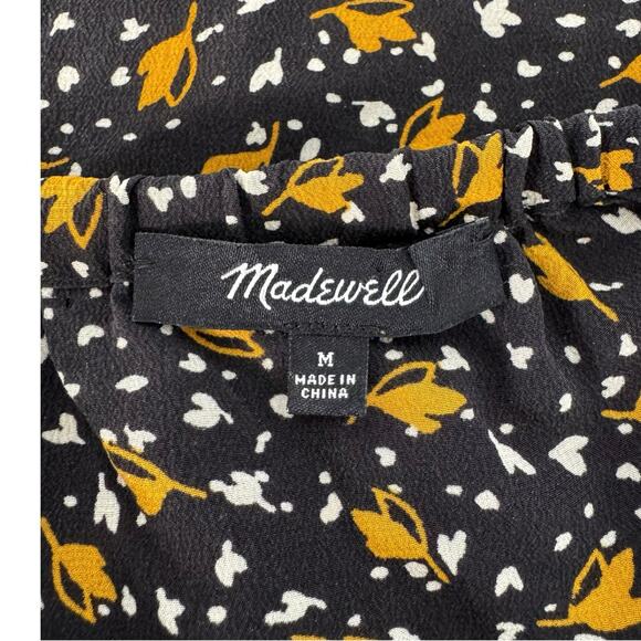 Madewell Women’s 100% Silk Off-the-Shoulder Top in Falling Leaves Size Medium - Picture 10 of 10